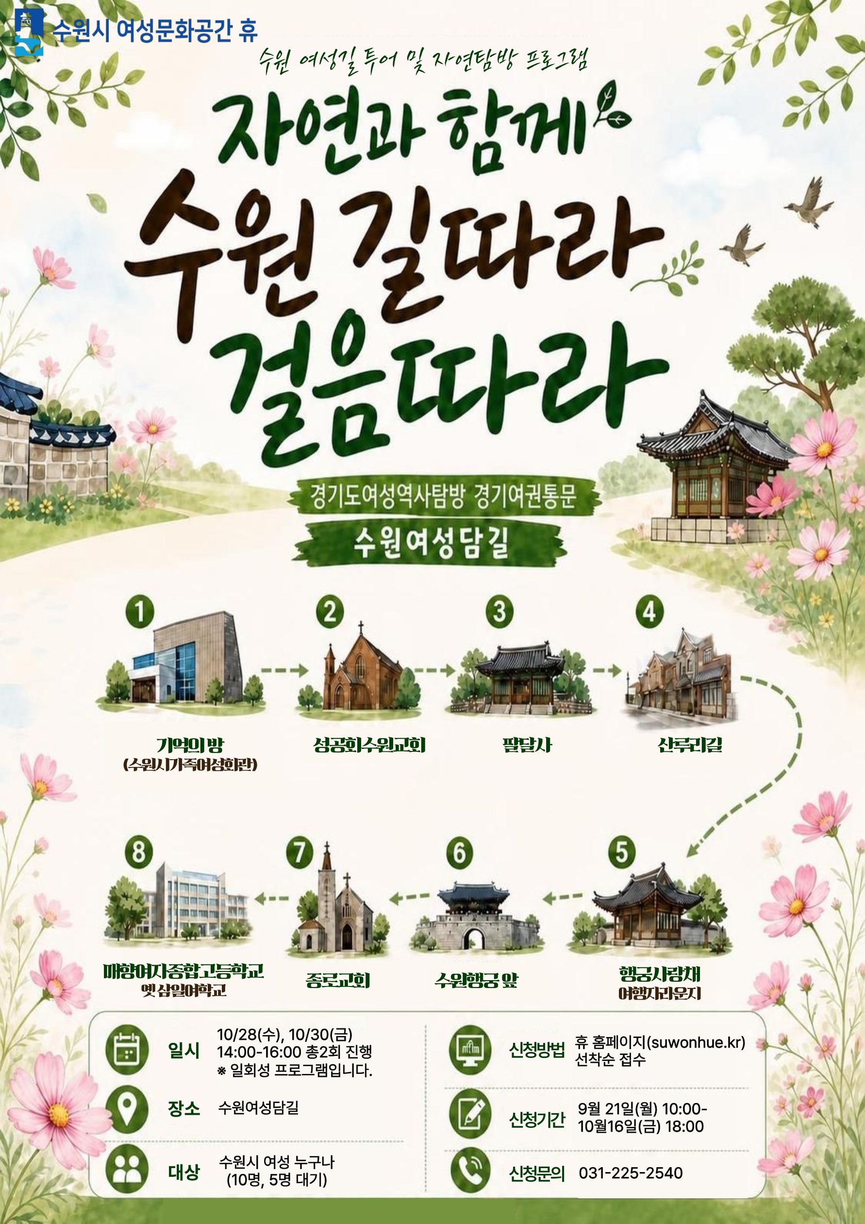 자연과 함께 수원 길 따라, 걸음 따라-수원여성담길 강좌내용